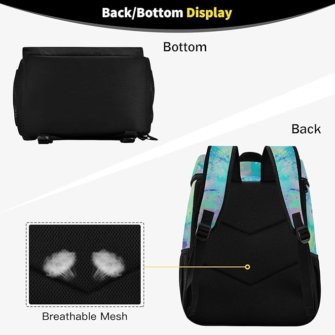 YETTASBIN Leakproof 36 Cans Cooler Backpack for Men Women - Iridescent Insulated Backpack Cooler Large Capacity Waterproof Lunch Bag for Hiking, Camping, Beach, Fishing, Work
