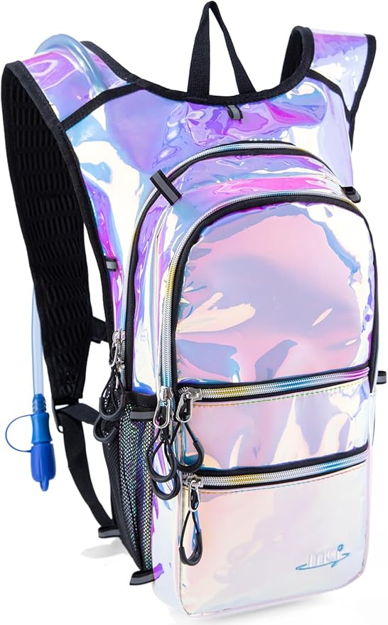 Hydration Backpack Pack with Cool Lights, 2L Water Bladder, Lightweight Bag for Running, Hiking, Bike, Climbing, Music Festival Essential, and Rave