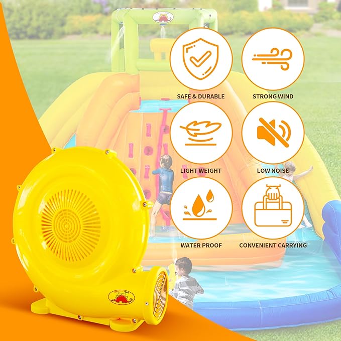 Bounce House Air Blower, 520W Blower for Inflatable Water Slide, Bouncy Castle, Inflatable Screen, Inflatable Tent, Floor Fan, Dryer