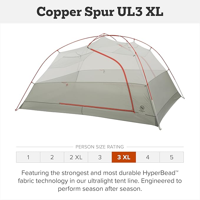 Big Agnes Copper Spur UL - Backpacking Tent for Camping, 3 Season, Ultralight, Waterproof, Anodized Poles