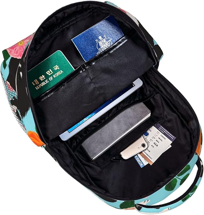 Rucksacks Multipurpose Anti-Theft Big Capacity Bookbag, Italian Greyhound Dog Flower Travel Hiking Camping Rucksack With Padded Straps
