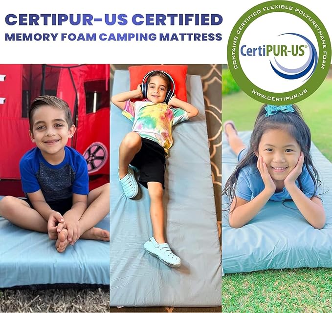 Hazli Matrix AirCell Memory Foam Camping Mattress Pad - CertiPUR-US Roll Up Mattress for Adults - Portable Foam Sleeping Mats for Camping - Camp Cot Sleeping Pad - Floor Sleep Mat Bed Roll for Car RV