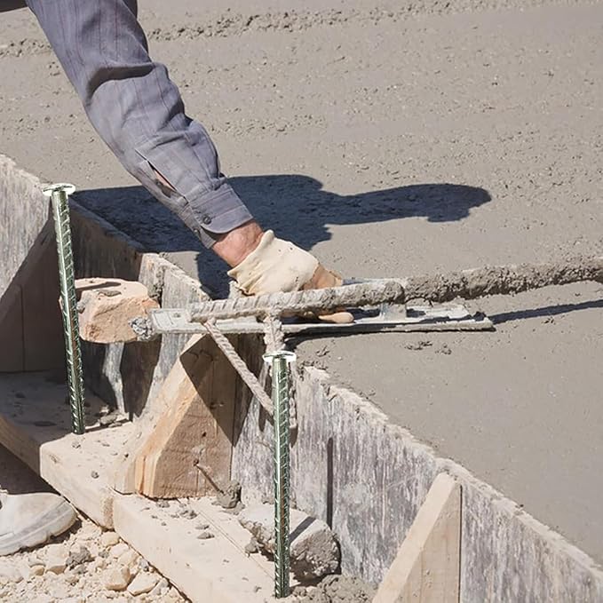 Rebar Stakes 16 Inch Metal Spikes for Asphalt 1/2 Inch Diameter-6 Pack Ground Stakes Heavy Duty for Speed Bump, Wheel Stop-Rebar Support Estacas de Metal-Ground Anchors -Tent Stakes