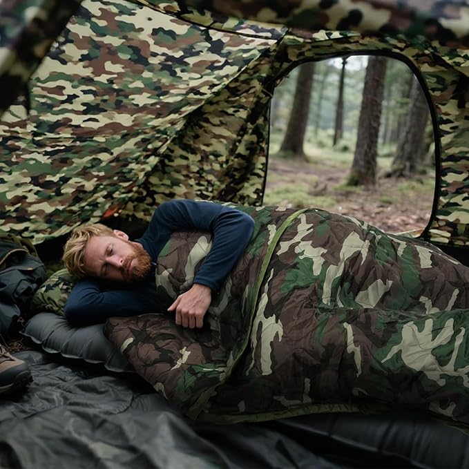 REDCAMP Wobbie Military Poncho Liner Blanket, Thermal Insulated Camping Blanket for Hiking, Survival Compression Carry Bag