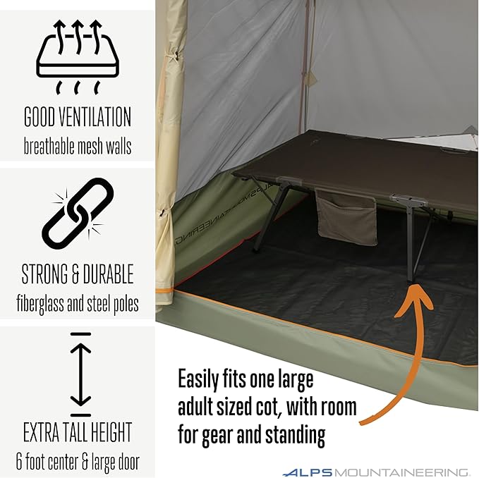 ALPS Mountaineering Ranger 1-Person Tent – Lightweight Freestanding Backpacking Tent with 7000-Series Aluminum Poles, Full Rainfly & Compact Design for Hiking and Camping