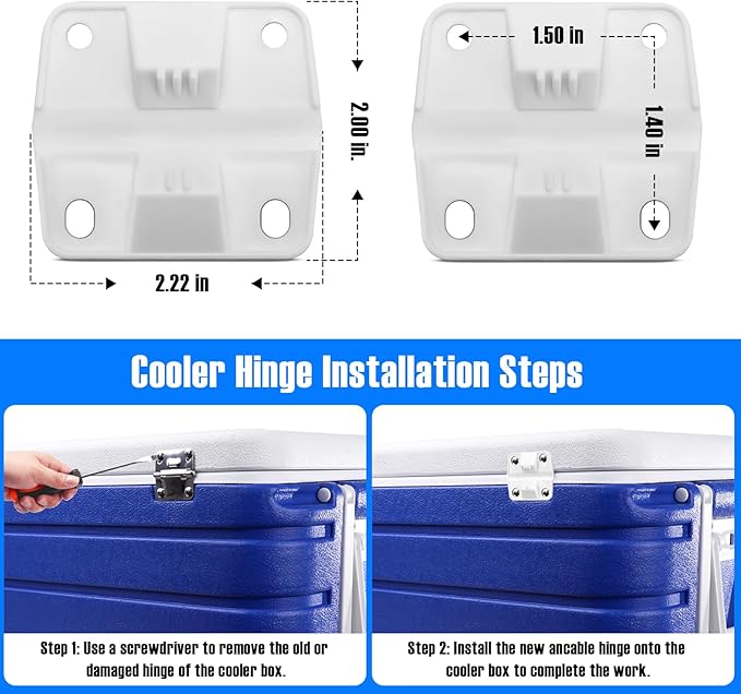 Cooler Hinges Replacement for Coleman Xtreme Cooler Hinges Coleman Ice Chest Hinges, Ice Chest Cooler Parts, for Rubbermaid Cooler Parts, 6 Pack