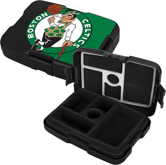 FOCO NBA Unisex-Adult Officially Licensed 2-Tone Big Logo Team Color Basketball Leak Proof 5 Compartment Bento Lunch Box - Boston Celtics