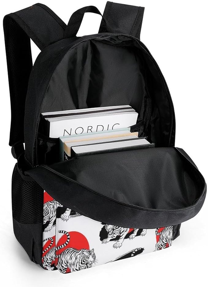 Lightweight Rucksacks for Camping Picnic Walking Cycling, Large Capacity Multipurpose Anti-Theft Carry On Bag, Japanese Tigers Travel Hiking Camping Rucksack