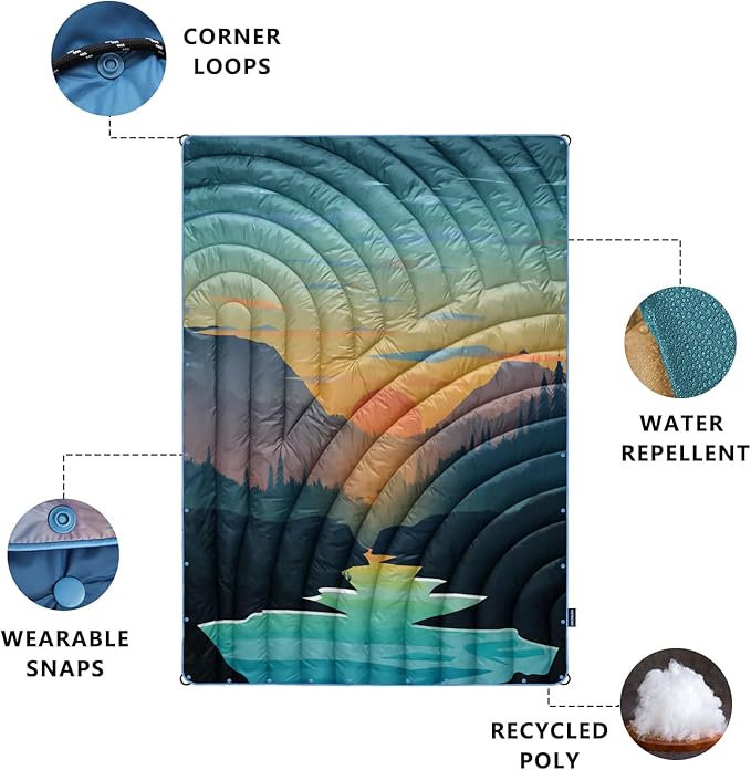 Camping Blanket,Lightweight Puffy Printed Camping Blanket Packable Outdoor Blanket for Camping,Traveling, Stadium, Hiking, Picnics