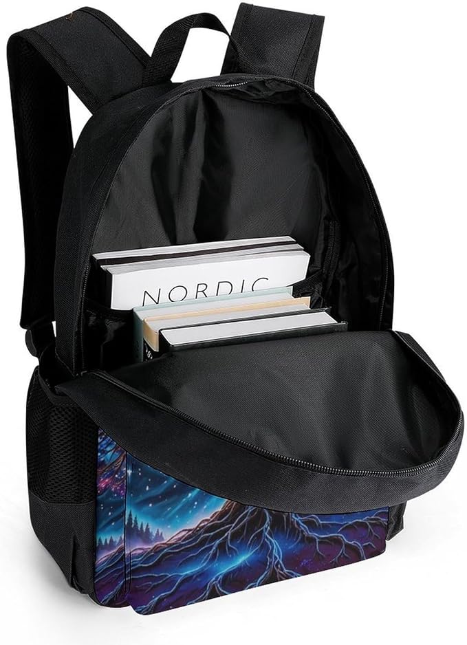 Supdreamc Casual Daypack Multipurpose Anti-Theft Large Capacity Carry On Bag, Magical Universe Tree Of Life Art Casual Daypack Climbing Shoulder Bag With Padded Straps