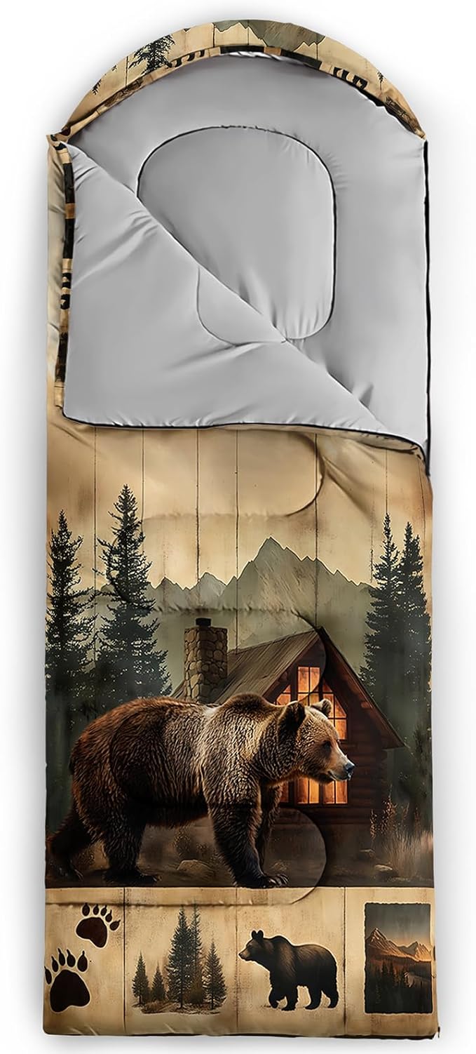 AILONEN Girls Pink Camping Sleeping Bags,Lightweight & Waterproof,3 Season Warm & Cool Weather,Cute Bow Duck Print Sleeping Bags for Kids,Girls,Adults Travelling,Outdoors