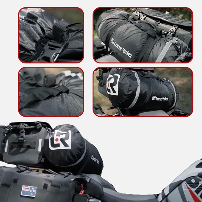 MotoTent Motorcycle Tent - Fully Waterproof 2 Person Tunnel Shelter with Bike Garage - Easy Setup Ultralight Dome for Touring & Hiking - Includes Carry Bag, Groundsheet and Pegs