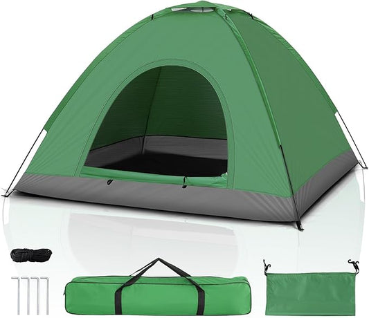 Outvita Camping Tent, 4 Person Dome Tents with Rainfly & Carrying Bag, Waterproof Easy Setup Tent with Mesh Windows for Camping & Hiking