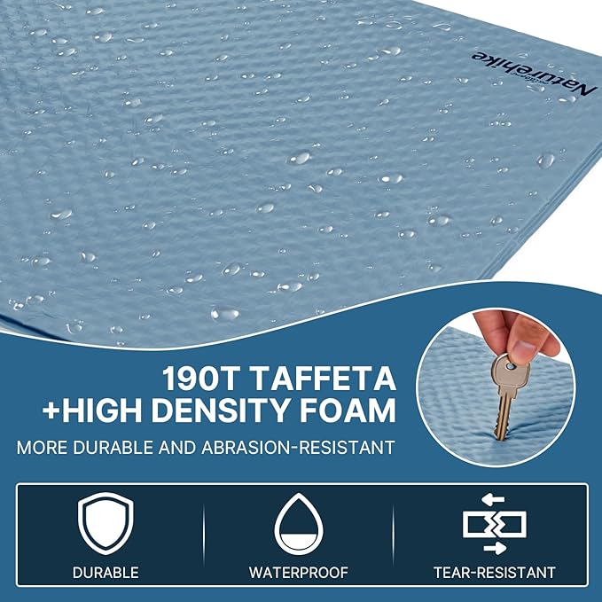 Naturehike Camping Sleeping Pad with Quick-Inflating, Ultralight Memory Foam Sleeping Mat for Camping Backpacking Hiking Traveling Tent, Blue