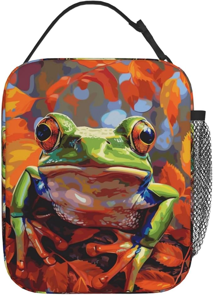 Frog Insulated Lunch Box for Women Men Frog Lunch Bag for Work,Picnic,Travel,Hiking,Beach or Fishing Polyester