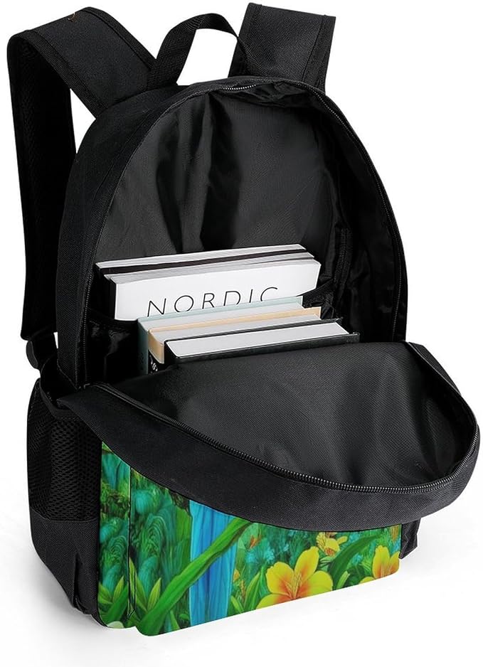 Supdreamc Men Women Lightweight Parrots Spirit Art Backpack Large Capacity Carry On Bag With Padded Straps for Sports Work Walking Cycling