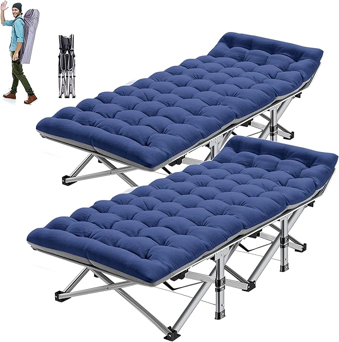 ABORON Camping Cot for Adults, Folding Sleeping Cot with Mattress, 500 lb Capacity Heavy Duty Outdoor Folding Sleeping Bed, Portable Cot Bed for Camping, Indoor Guest Use, Home & Travel