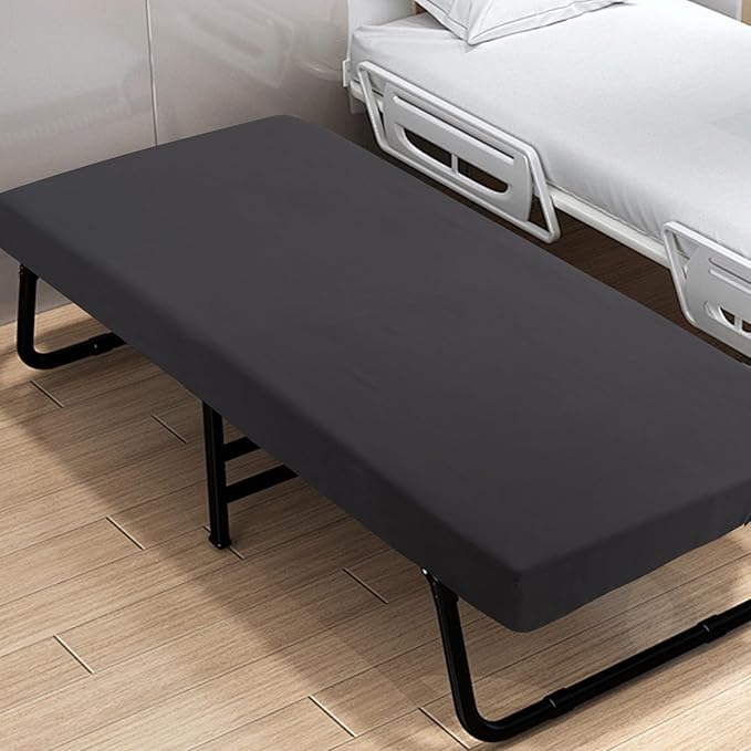 Cot Sheets 31" x 75" Cot Size Sheet Fitted for Narrow Twin Mattress/RVs Bunk/Guest Beds/Army Cots/Trifold Mattress/Travel Size Mattress, Ultra Soft & Breathable Camper RV Bunk Bed Sheets, Black