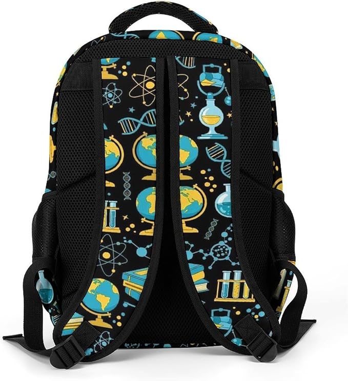 Casual Laptop Backpack Purse Math Physical Chemical Biology Science, Cute Travel Bag with Tumbler Holder for Nurse Teacher College Commute