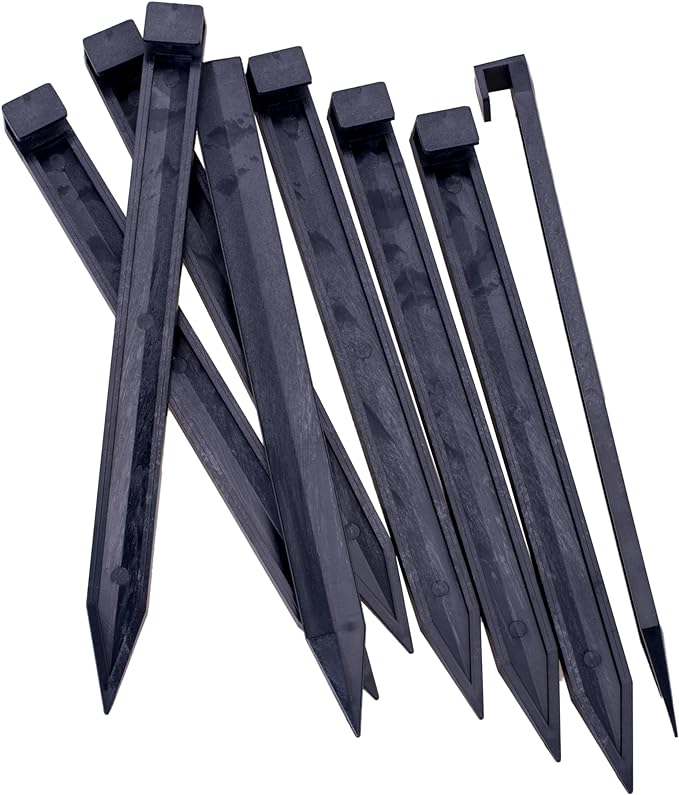 Landscape Edging Spikes, 30 Pcs 10 Inch Garden Spikes Anchoring Spikes for Paver Edging, Weed Barriers, Turf, Tent, Weed Barrier, Timber, Carpentry, Tent etc. (30, Black)