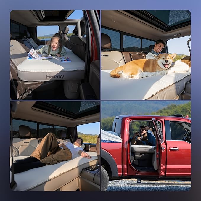 Pickup Cabin Mattress, Custom Fit Air Foam Camping Bed, Back Seat Inflatable CozyPad with Built-in Pump, Portable Cabs Mattress for Chevrolet Silverado