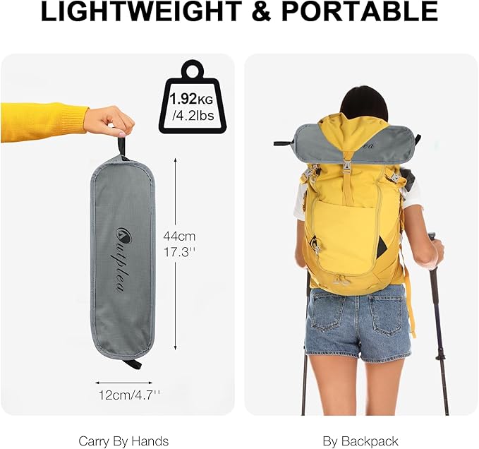 Foldable Lightweight High Back Camping Chair for Outdoor, Portable Travel Chair for Adults, Gray