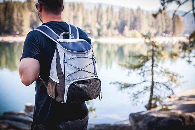 PICNIC TIME PTX Backpack Cooler, Modern Backpack Cooler with 20-Can Capacity, Fully Insulated Outdoor Lunch Bag with Water Resistant Interior, Pockets, Padded Straps, (Black with Gray Accents)
