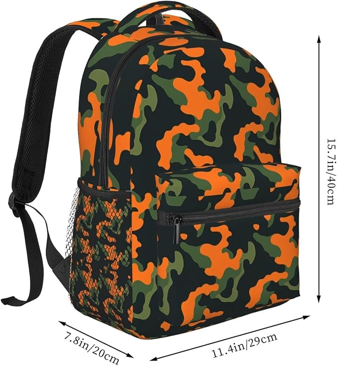 Men Women Lightweight Camouflage Memorial Day Casual Daypack Large Capacity Bookbag With Adjustable Shoulder Straps for Gym Business Bicycle