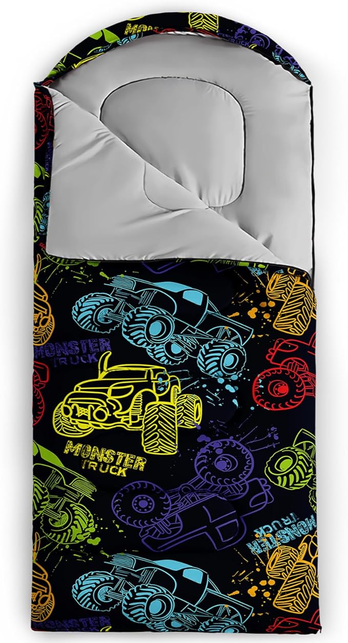 AILONEN Boys Sleeping Bag for Camping,Nautical Anchor,Lightweight & Waterproof,3 Season Warm & Cool Weather,Navy Blue Sleeping Bags for Kids Men Travelling,Outdoors