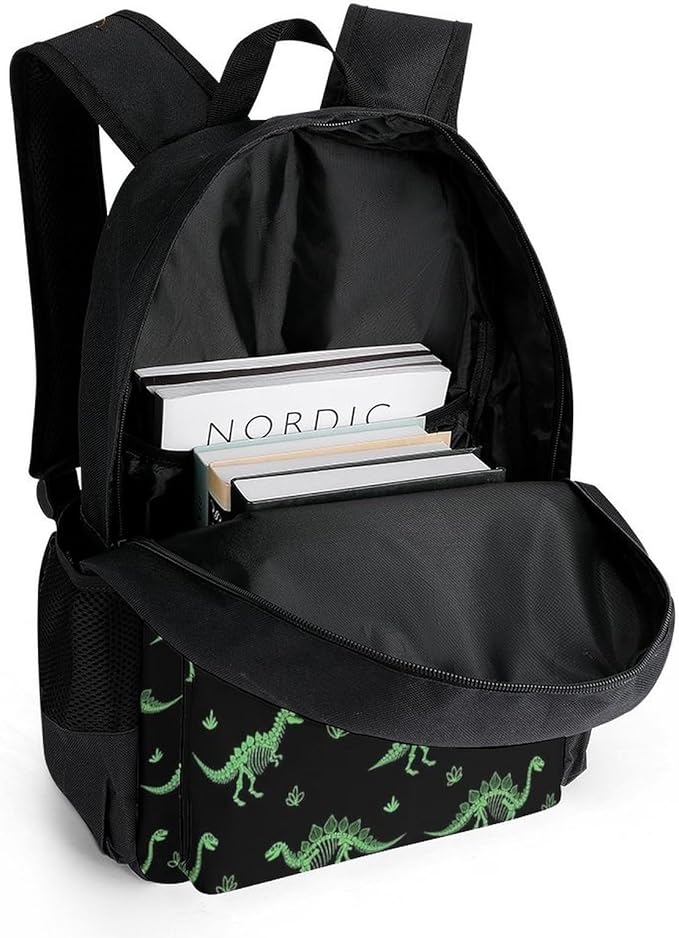 Sturdy Rucksack for College Bookbag and Outdoor Hiking with Large Capacity Dinosaur Men Women