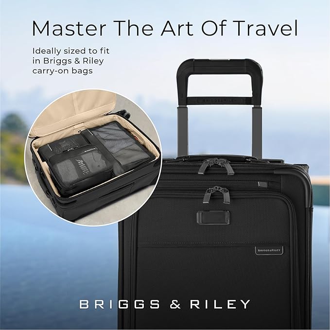 Briggs & Riley Carry On Compression Packing Cube Set - Bag Organizer for Suitcase & Luggage, For Women & Men, Pack Accessories for Vacation - Travel Must Haves, 3-Piece, Navy