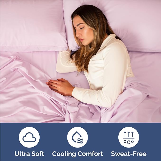 King Size 4 Piece Sheet Set - Comfy Breathable & Cooling Bed Sheets Set - Hotel Luxury Bedding for Women, Men, Kids, Teens, Boys & Girls - Deep Pockets, Soft and Wrinkle Free - Oeko-Tex - Light Pink