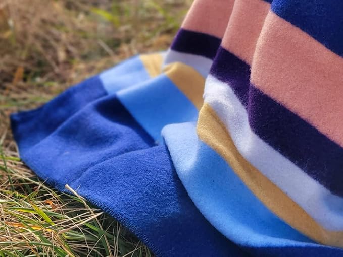 Woolino Soft Merino Wool Blanket for Camping, Hiking, Outdoor Events - Full Queen Bed - Pacific Nights