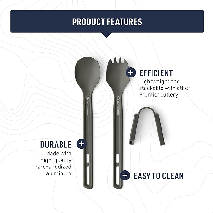 Sea to Summit Frontier Ultralight Cutlery Set, Long Handle Spoon and Spork