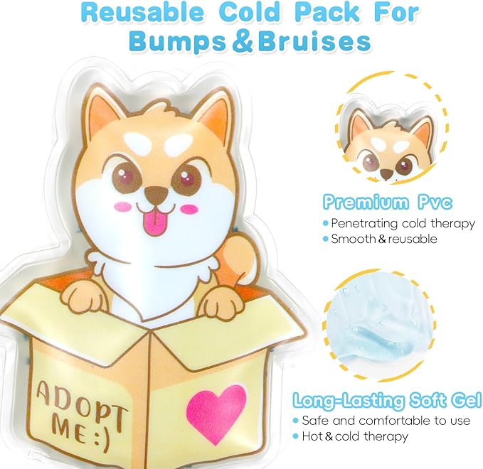 Kids Ice Packs for Boo Boos, 3 Packs Toddler Gel Ice Packs for Injuries Reusable, Hot Cold Compress for Children's Fever Pain Relief, Wisdom Teeth, First Aid, Bumps & Bruises
