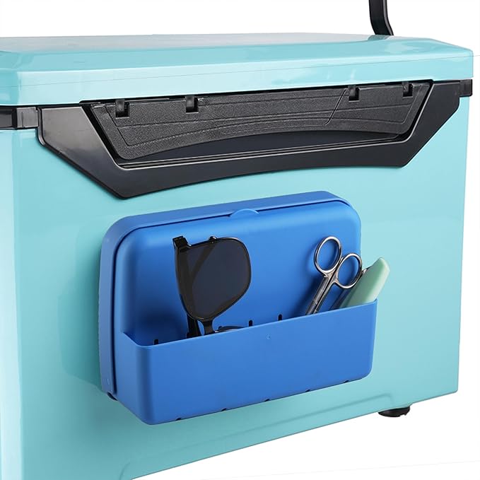 Cooler Accessories for Coleman YETI Coolers, Magnetic Storage Box,8.4 x 2.9 x 5.7 inch Organizer for Sunglasses, Scissors,Small Gadgets, Blue