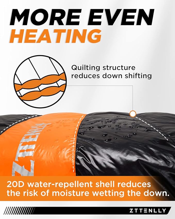 Down Sleeping Bag for Adults - Lightweight and Compact for Backpacking, Camping and Hiking - 550/600 FP, 0/20/30 Degree and 4-Season Sleeping Bag for Cold Weather