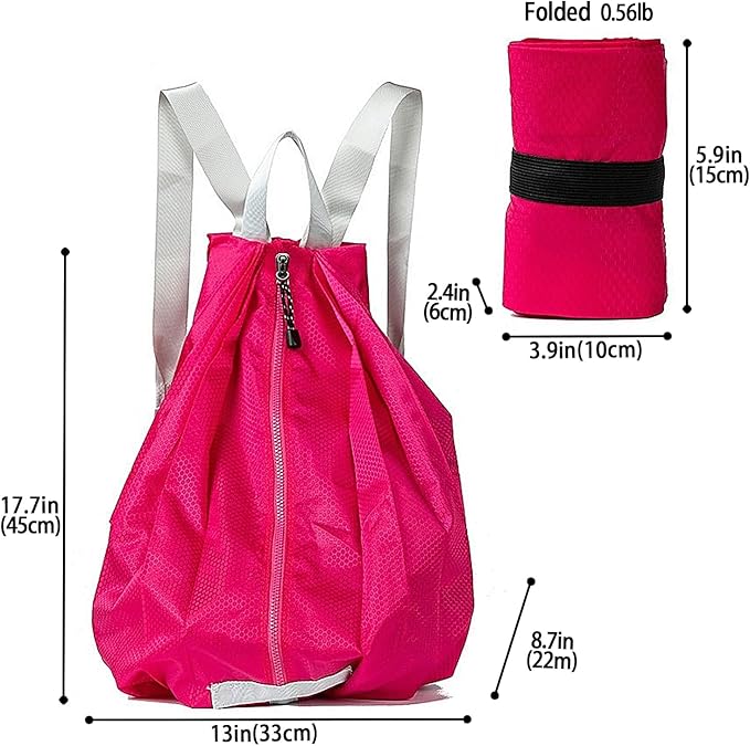 Ultra Lightweight Waterproof Small Hiking Backpack,Packable, Foldable Collapsible For Beach, Camping And Gym,Small Gym Bag, Casual daypacks, Travel Backpack, (Red)