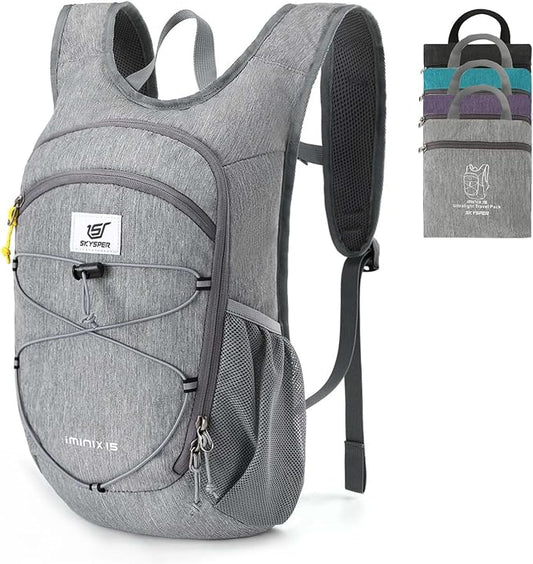 SKYSPER 15L/20L Foldable Hiking Backpack Lightweight Packable Travel Daypack with Chest Strap Small Folding Pack for Walking