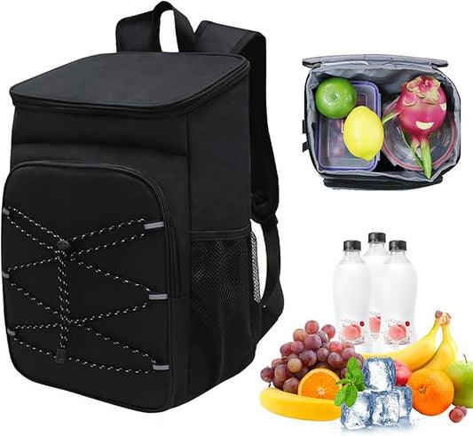 Cooler Backpack Cool Bag 36 Cans Insulated Picnic Backpack Waterproof Leak Proof Cooler Backpack for Camping Hiking Lunch BBQ Black Cooler Backpack Cool Bag Backpack Insulated Backpack Cooler