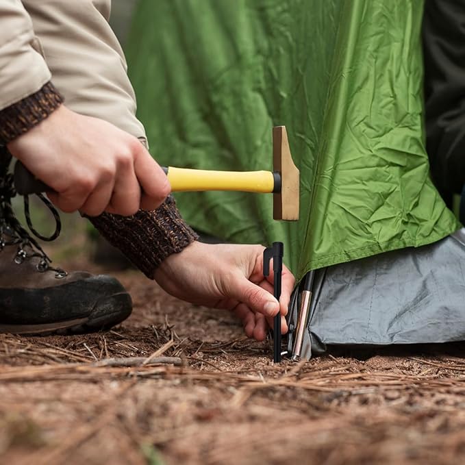 20pcs Heavy Duty Plastic Landscape Edging Stakes Plant Support Lawn Stake Durable Tent Pegs Spike Hook for Outdoor Activities Garden Camping Black