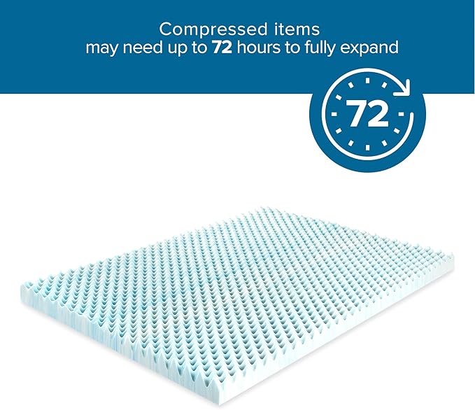 ZINUS 1.5/2/3/4-inch Swirl Gel Cooling Memory Foam Mattress Topper, Cooling Airflow Design, CertiPUR-US Certified (1.5 in, Twin)