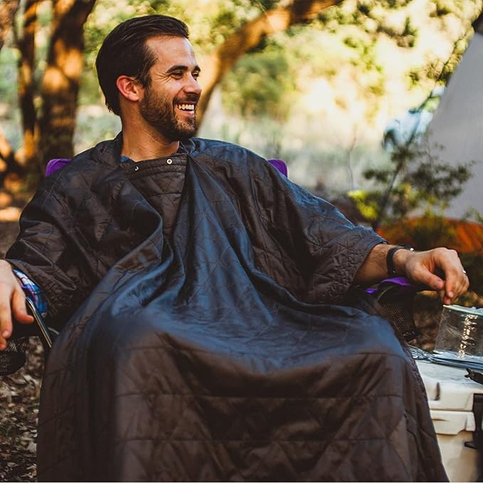 KAMMOK Field Blanket - Microfleece, Water Resistant, Portable, Durable, Indoor/Outdoor Camp Blanket (84 in × 50 in) - Granite Gray