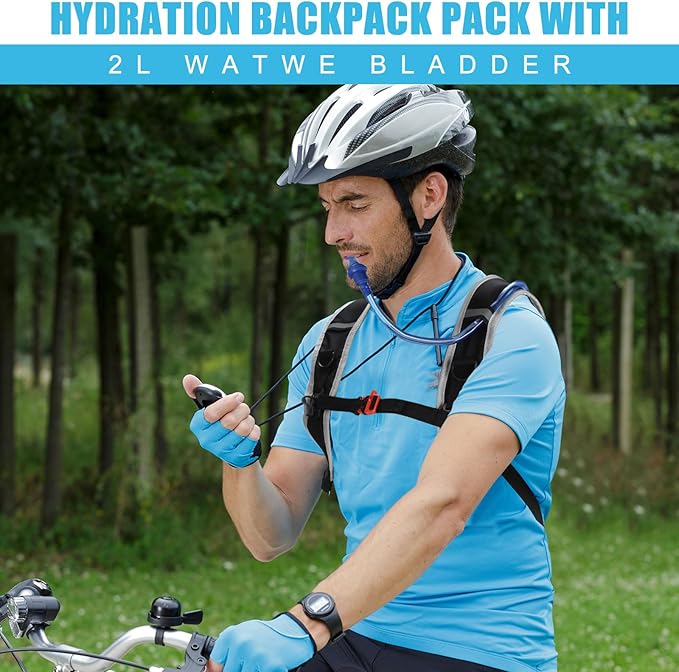 4 Pack Hydration Backpack with 2L Water Bladder Lightweight Hydration Backpack Pack for Men Women Hiking Cycling Camping Running Climbing
