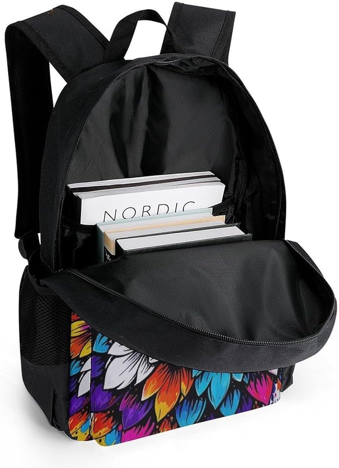 Men Women Lightweight Psychedelic Trippy Eye Lotus Art Backpack Large Capacity Carry On Bag With Padded Straps for Sports Work Walking Cycling
