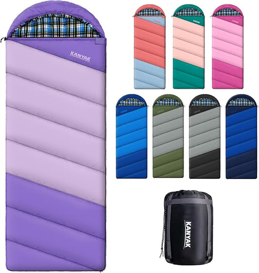 Cotton Flannel Liner Sleeping Bag for Adults Teens Kids, Cold Weather & Warm, 3 Seasons, Lightweight Compact Camping Essentials Equipment, Hiking, Outdoor, Travel