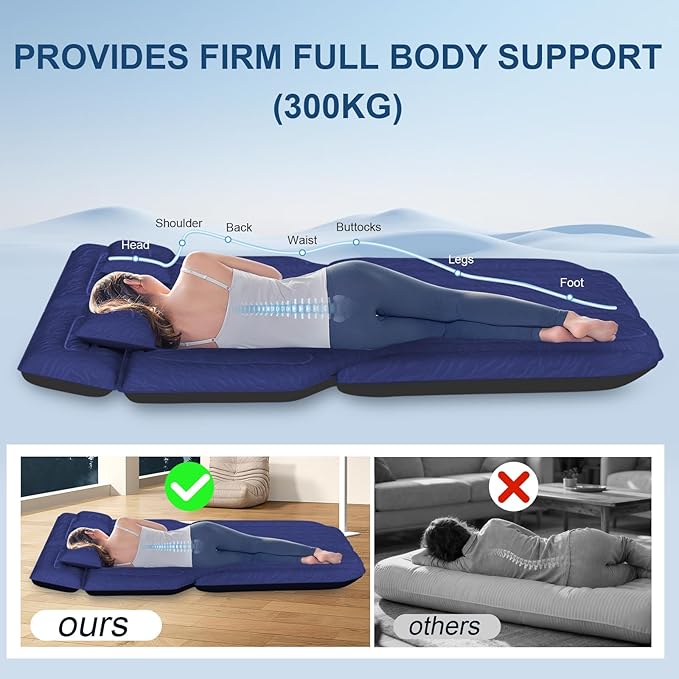 Inflatable SUV Air Mattress Bed Car Mattress for SUV, Double-Sided Flocking Travel Camping Bed Car Air Mattress, Car Sleeping Mattress Bed for Universal SUV with Air Pump & 2 Pillows