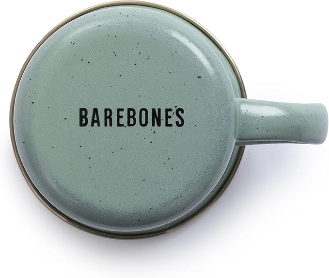 Barebones 5-Ounce Enamel Espresso Cup Set of 2 - Small Coffee Mug and Tea Cup - Stainless Steel Rim Camping Mug for Indoor and Outdoor Use (Mint)