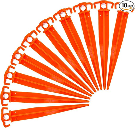 ASR Outdoor Orange Heavy Duty ABS Plastic Tent Stakes Ground Anchor Camping Essentials