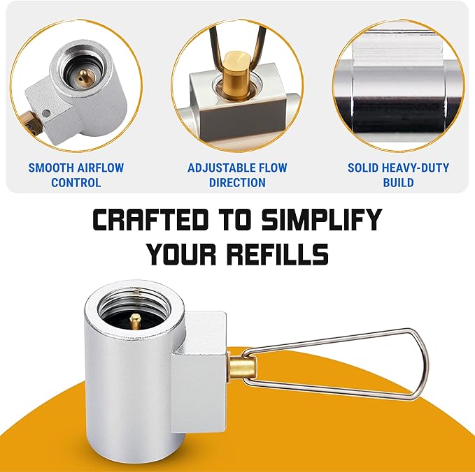 Roamix 4PCS Multi Fuel Gas Adapter Set - EN417 Lindal Valve & Butane to Propane Adapter for Camping Stove with Carrying Bag